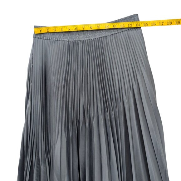 Club Monaco Pleated Midi Skirt Slate Blue Pull On Lined Size M - Picture 7 of 8